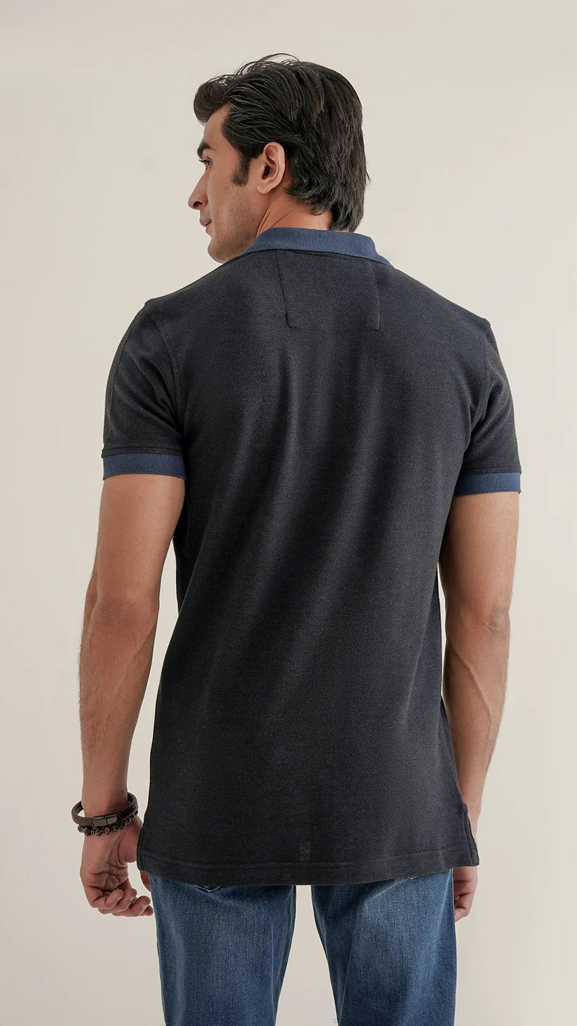 Markhor - Gold Series Blue Black Yarn Dyed Polo 1007