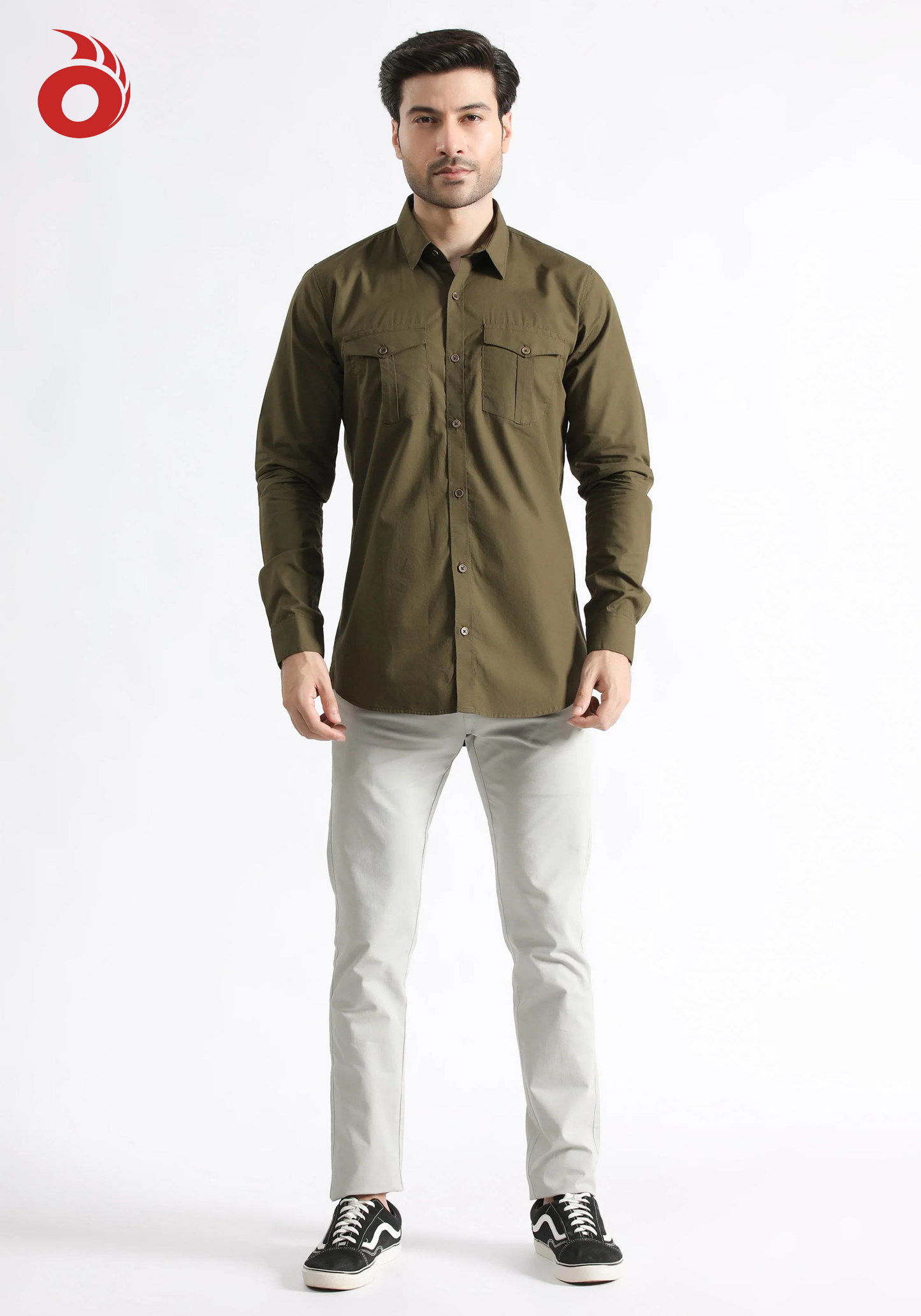 Olive Button Down Shirt