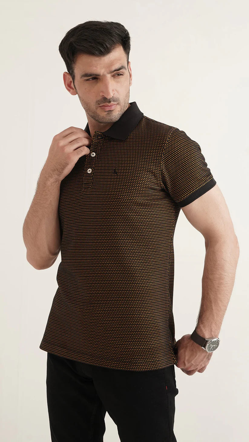 Markhor - Gold Series Yellow Jacquard Polo 1002