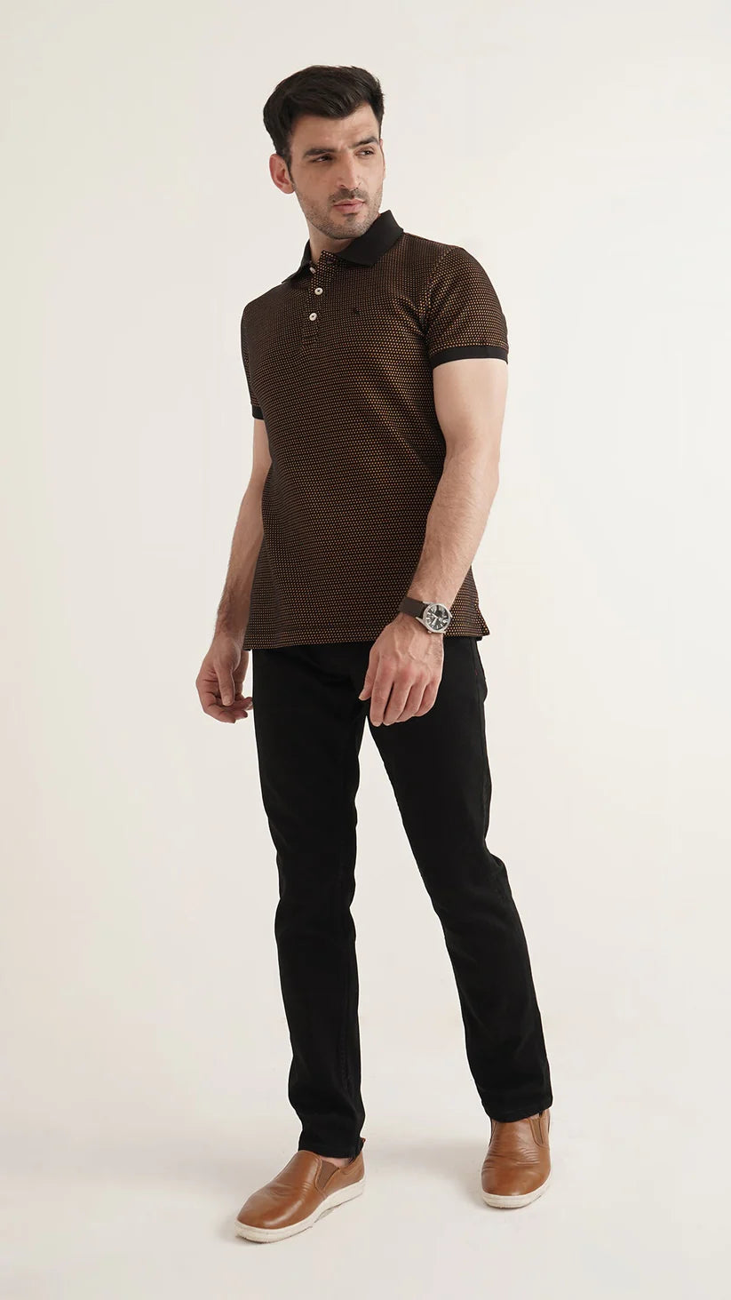 Markhor - Gold Series Yellow Jacquard Polo 1002